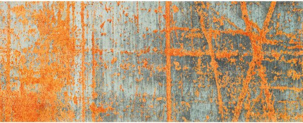 TEKAČ Rustic 80/200 cm potiskano siva, oranžna