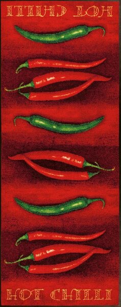 KUHINJSKI TEKAČ Hot Chilli 75/190 cm potiskano zelena, rdeča