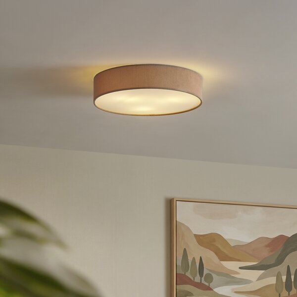 Sodobna stropna svetilka taupe z žametnim senčilom 46 cm 3-luči - Luz