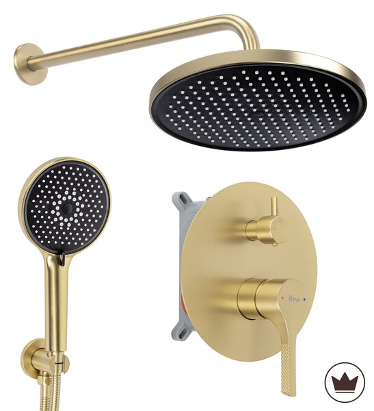 Komplet za tuširanje za vgradnjo Rea Maxim Brush Gold + BOX