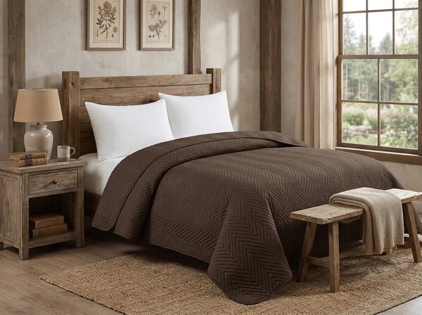 Žametno pregrinjalo za posteljo ARROW VELVET, temno rjavo Dimenzije: 170 x 210 cm