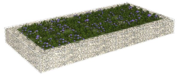 VidaXL Visoka greda gabion pocinkano jeklo 200x100x20 cm