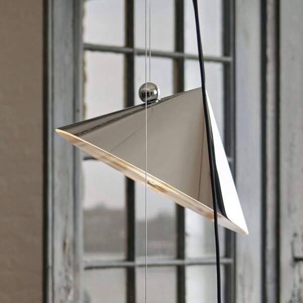 Tom Dixon LED viseča svetilka Pose, srebrna, Ø 43 cm, jeklo, dim, zatemnjen, Kovinska, Dnevna soba / jedilnica, Kovina, Dizajn