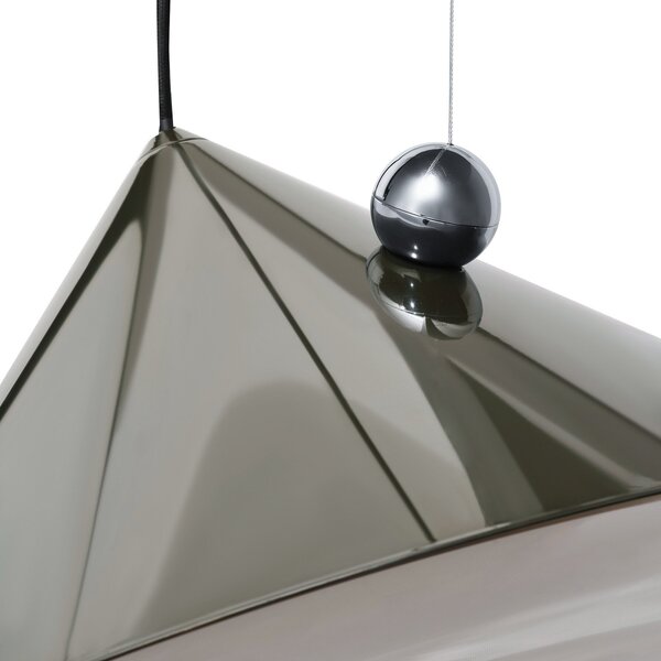 Tom Dixon LED viseča svetilka Pose, zelena, Ø 43 cm, jeklo dim, zatemnjen, Zelena, Dnevna soba / jedilnica, Kovina, Dizajn