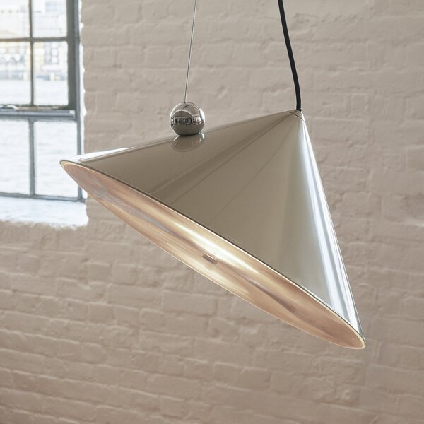 Tom Dixon LED viseča svetilka Pose, sivo-bež, Ø 43 cm jeklo dim, zatemnjen, Siva, Dnevna soba / jedilnica, Kovina, Dizajn