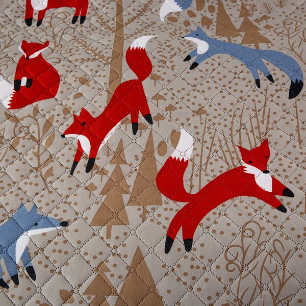 Posteljno pregrinjalo z vzorcem RED FOX, rjavo Dimenzije: 220 x 240 cm