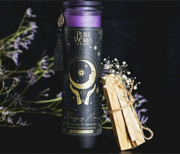 Arome Ekološka sveča Palo Santo&Lavender 300 gv barvnem visokem kozarcu s čopičem