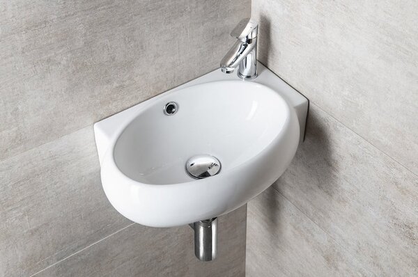 Bel keramičen umivalnik za WC 43x28,5 cm Ribera – Sapho