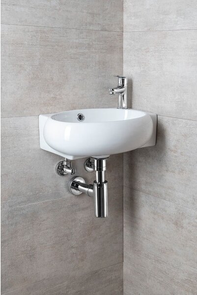 Bel keramičen umivalnik za WC 43x28,5 cm Ribera – Sapho