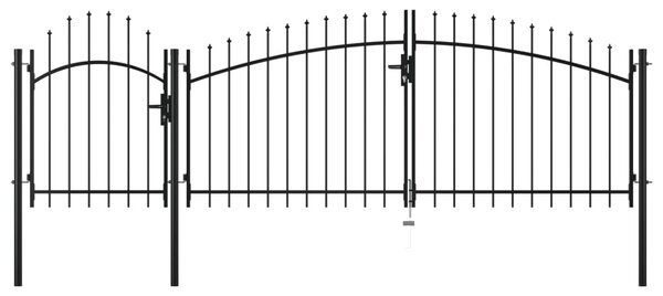 VidaXL Vrtna vrata iz jekla 2,25x4 m črna