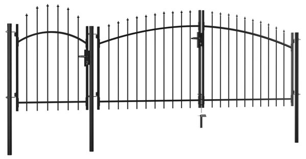 VidaXL Vrtna vrata iz jekla 2,25x4 m črna