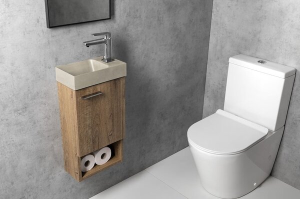 Svetlo siv betonski umivalnik za WC 31x17 cm Piccolino – Sapho