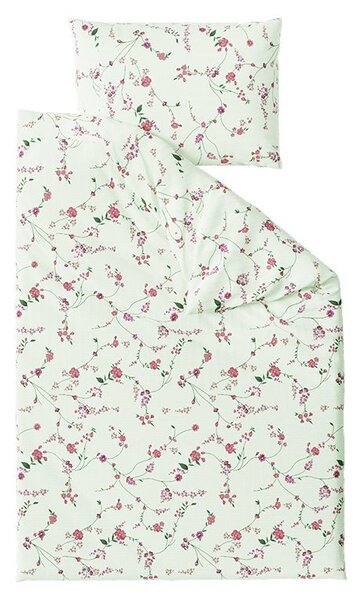 Kreirana posteljnina FLORAL CREAM svetlo zelena Dimenzije posteljnine: 70 x 90 cm | 140 x 200 cm