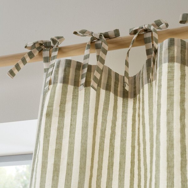 Zelena zavesa 140x183 cm Zanzibar Woven Stripe – Pineapple Elephant