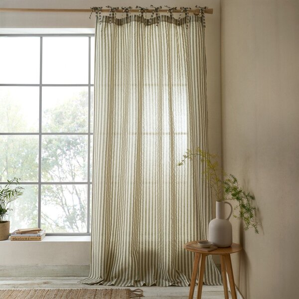 Zelena zavesa 140x183 cm Zanzibar Woven Stripe – Pineapple Elephant