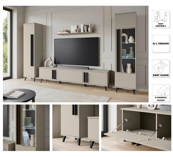 P & B Dnevni Regal Helsinki 2, Bež, 4-Delno