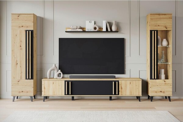 P & B Dnevni Regal Helsinki 2, Barva Hrasta, 4-Delno