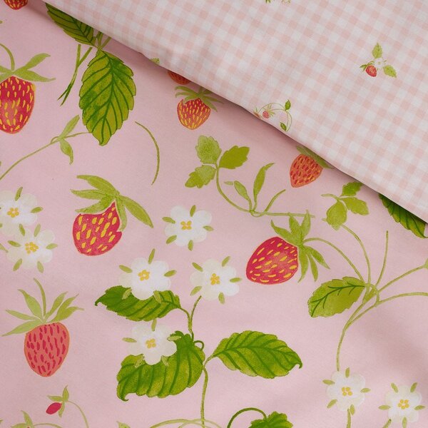 Rožnata enojna posteljnina 135x200 cm Strawberry Frills – Catherine Lansfield