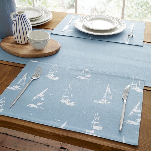 Bombažni pogrinjki v kompletu 4 ks 30x46 cm Salcombe Boats – Catherine Lansfield