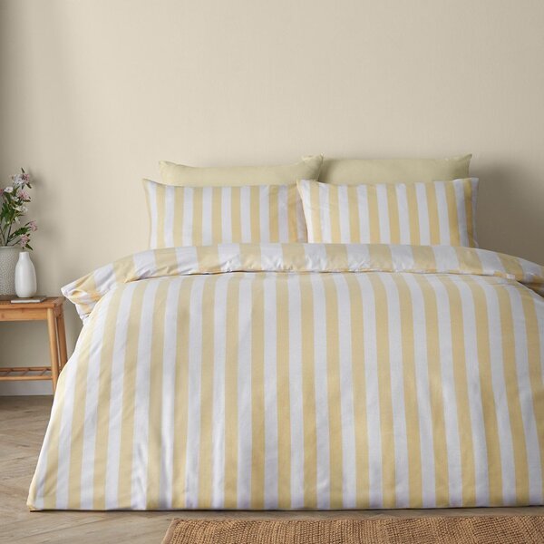 Rumena 3-delna posteljnina za zakonsko posteljo 200x200 cm Cove Stripe – Catherine Lansfield