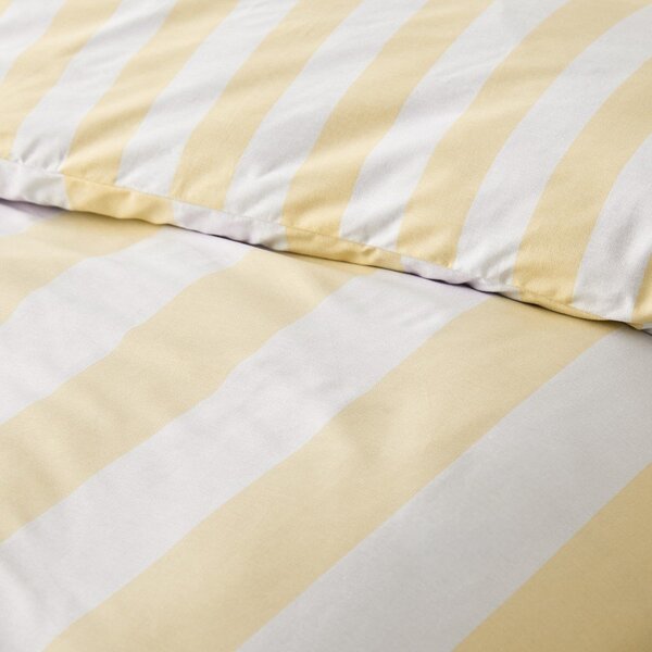 Rumena 3-delna posteljnina za zakonsko posteljo 200x200 cm Cove Stripe – Catherine Lansfield