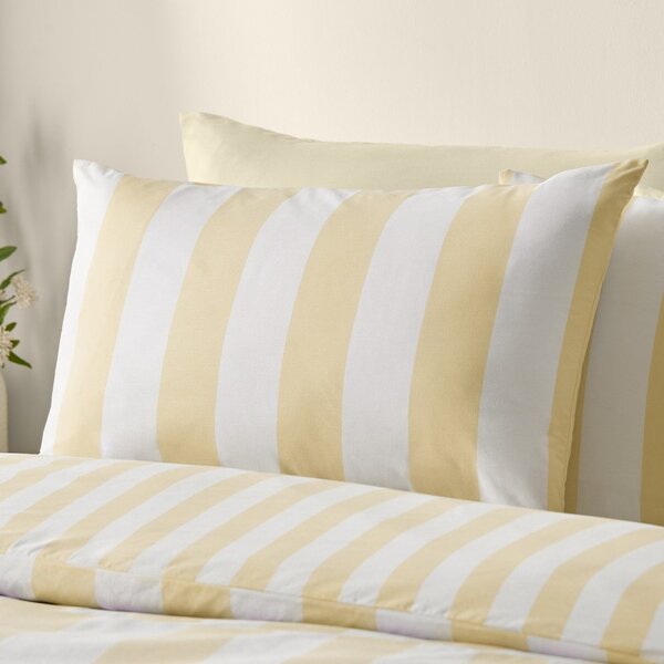 Rumena 3-delna posteljnina za zakonsko posteljo 200x200 cm Cove Stripe – Catherine Lansfield