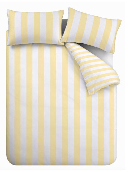 Rumena 3-delna posteljnina za zakonsko posteljo 200x200 cm Cove Stripe – Catherine Lansfield