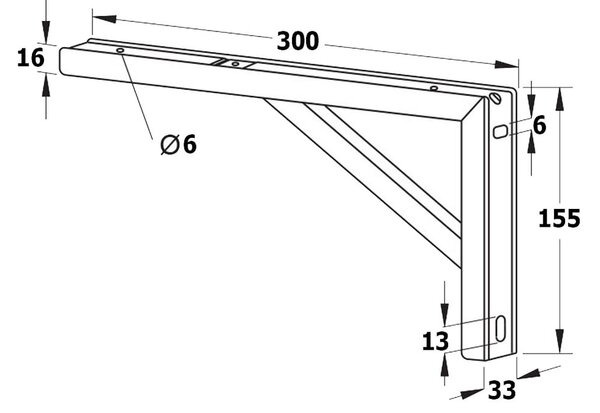 Jeklena podpora za pult v srebrni barvi 30x4 cm – Sapho