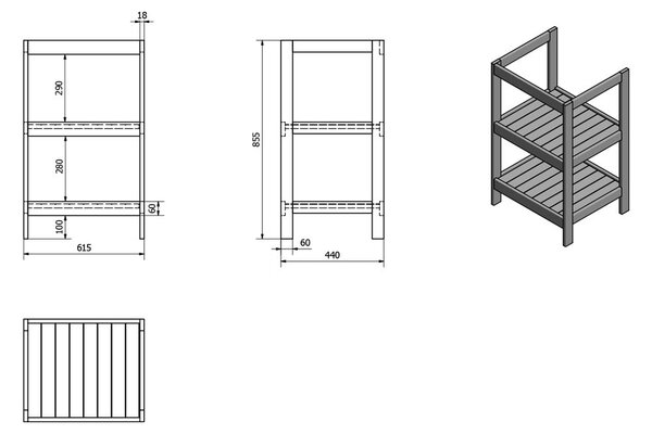 Belo stojalo brez umivalnika 61,5x85,5 cm Etide – Sapho