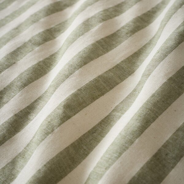 Zelena enojna posteljnina 135x200 cm Cotton Rich Woven Stripe – Pineapple Elephant