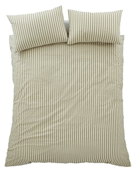 Zelena enojna posteljnina 135x200 cm Cotton Rich Woven Stripe – Pineapple Elephant