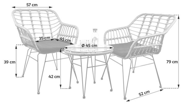 Gardenson Vrtni Set Ragali, Rjava, 3-Delno