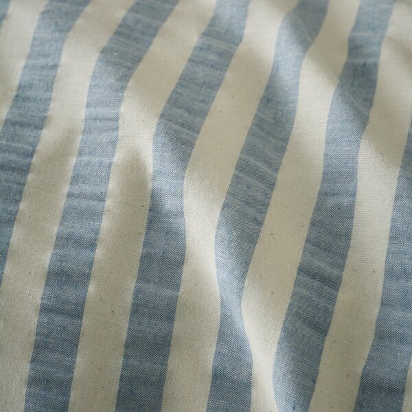 Modra enojna posteljnina 135x200 cm Cotton Rich Woven Stripe – Pineapple Elephant