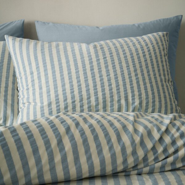 Modra enojna posteljnina 135x200 cm Cotton Rich Woven Stripe – Pineapple Elephant