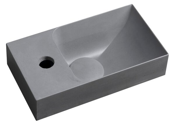 Siv betonski umivalnik za WC 31x17 cm Piccolino – Sapho