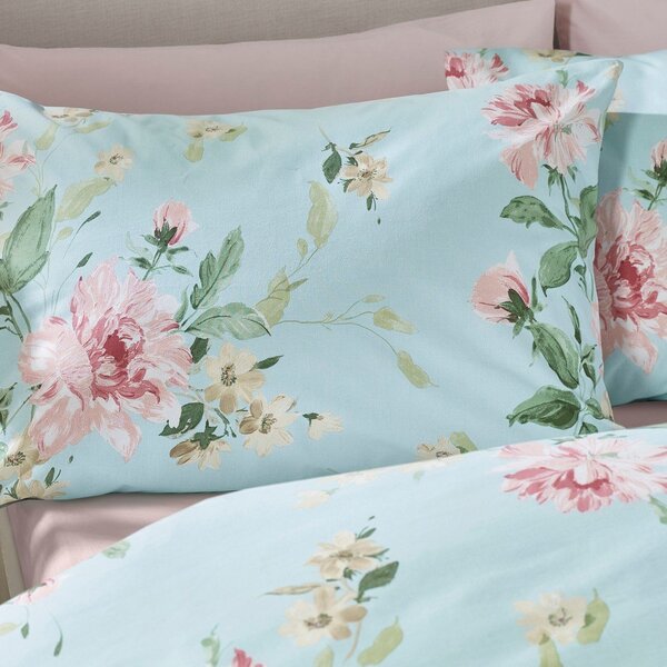 Modra enojna posteljnina 135x200 cm Avebury Floral – Catherine Lansfield