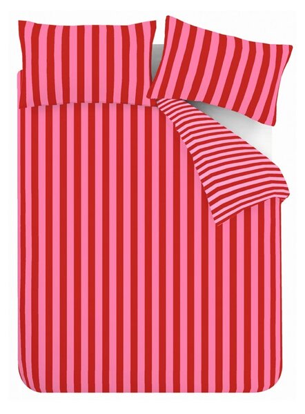 Rdeča/rožnata enojna posteljnina 135x200 cm Stripe Tease – Sassy B