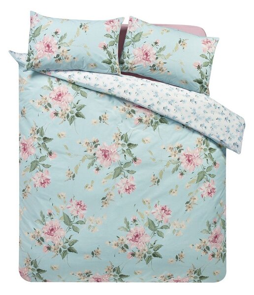 Modra enojna posteljnina 135x200 cm Avebury Floral – Catherine Lansfield