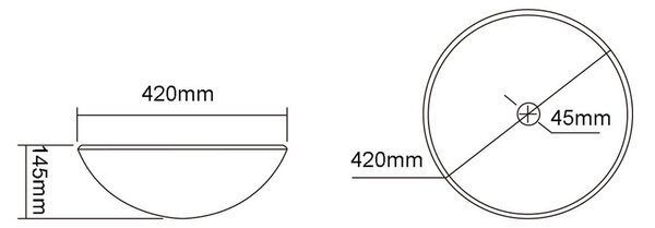 Bel steklen okrogel umivalnik ø 42 cm Telica – Sapho