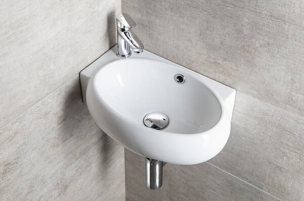 Bel keramičen umivalnik za WC 43x28,5 cm Ribera – Sapho