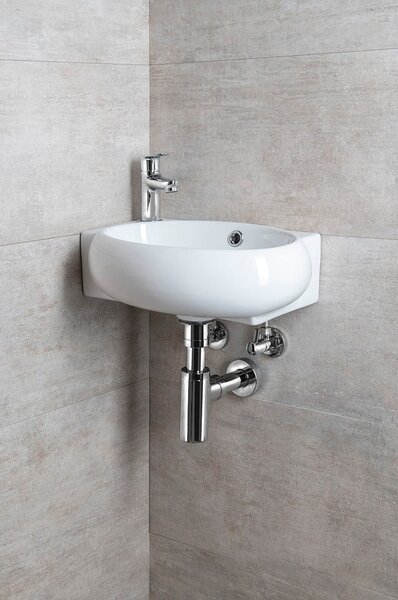 Bel keramičen umivalnik za WC 43x28,5 cm Ribera – Sapho