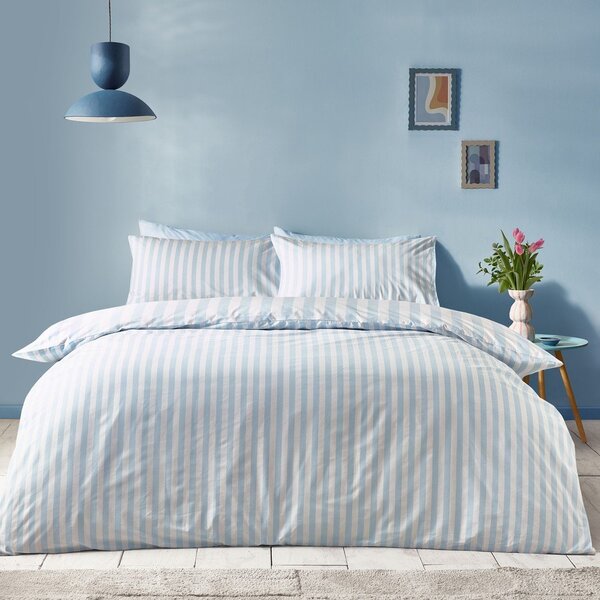 Bela/modra enojna posteljnina 135x200 cm Stripe Tease – Sassy B