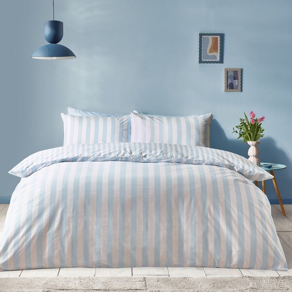 Bela/modra enojna posteljnina 135x200 cm Stripe Tease – Sassy B