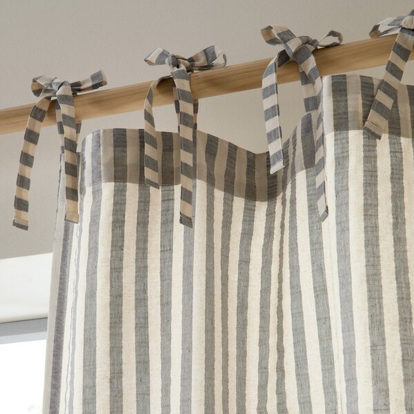 Siva zavesa 140x183 cm Zanzibar Woven Stripe – Pineapple Elephant