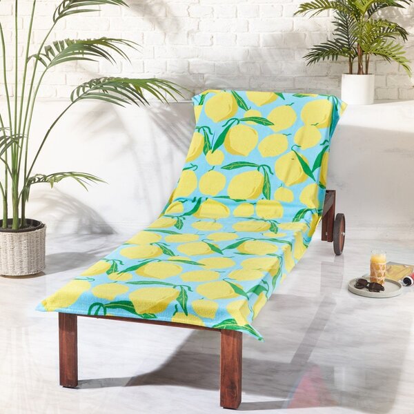 Bombažna brisača za na plažo 92x180 cm Lemons Lounger – Catherine Lansfield
