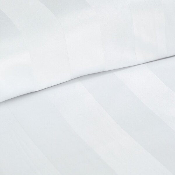 Bela 3-delna satenasta posteljnina za zakonsko posteljo 200x200 cm So Soft Satin Stripe – Catherine Lansfield