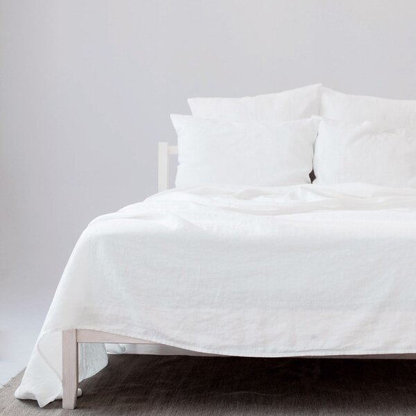 Bela rjuha iz mešanice lana 230x270 cm – Linen Tales