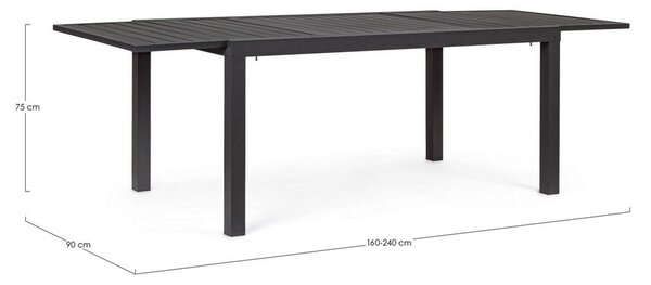 Aluminijasta vrtna miza 90x160 cm Hilde – Bizzotto