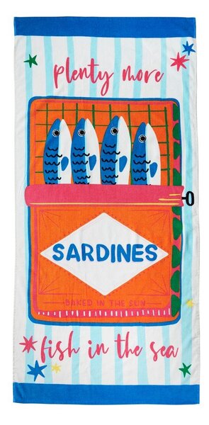 Bombažna brisača za na plažo 76x160 cm Sardines – Catherine Lansfield