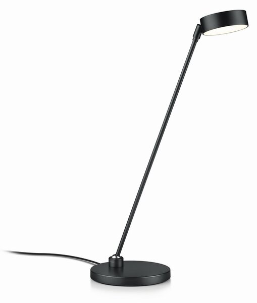 Knapstein LED namizna svetilka Yori, črna mat, višina 50 cm, upravljanje z gestami, zatemnjen, Črna, Dnevna soba / jedilnica, Aluminij, Sodobni